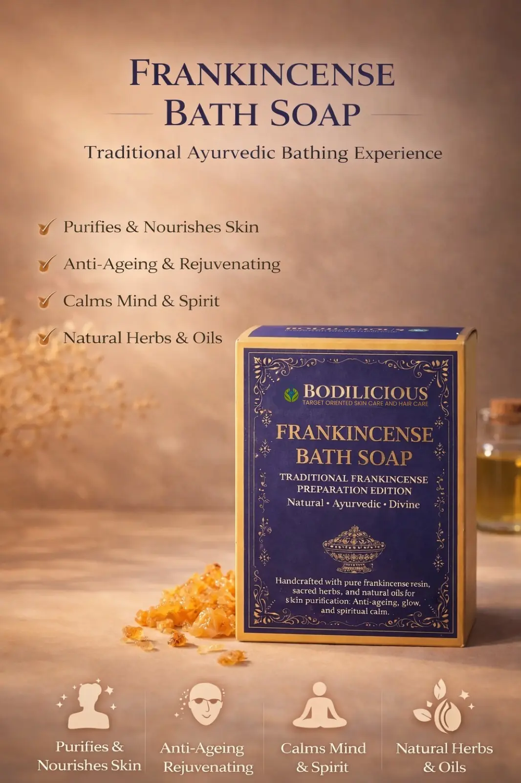 Bodilicious Frankincense Herbal Soap thumbnail 2