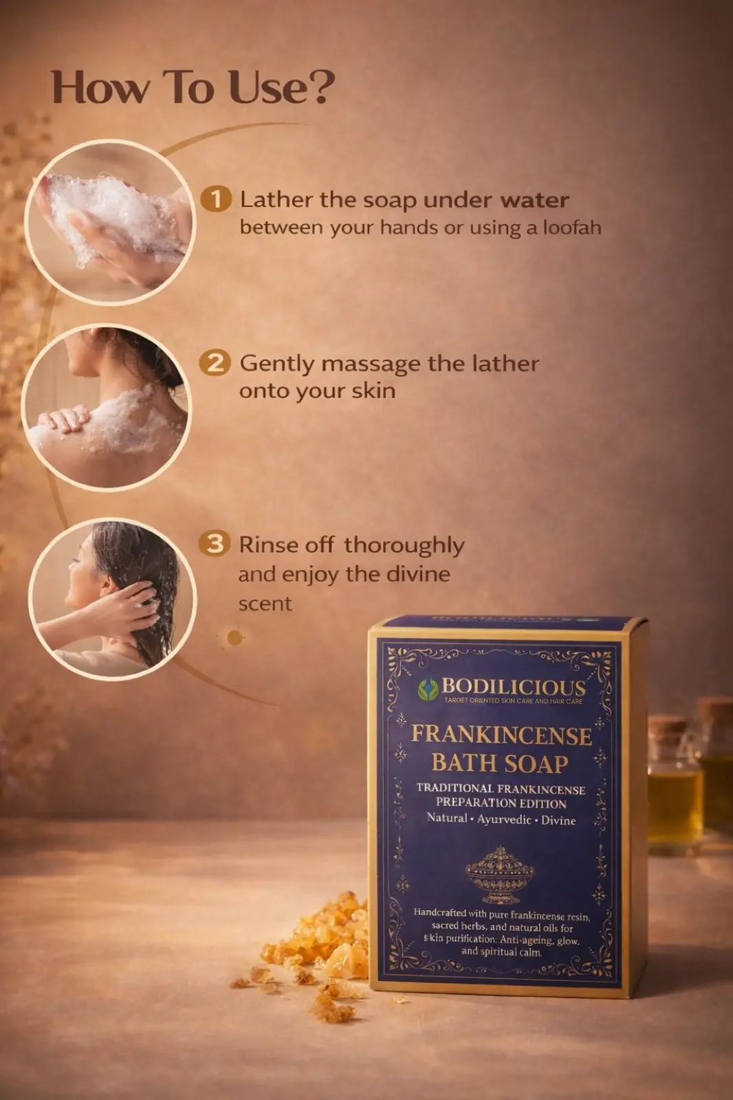 Bodilicious Frankincense Herbal Soap thumbnail 3