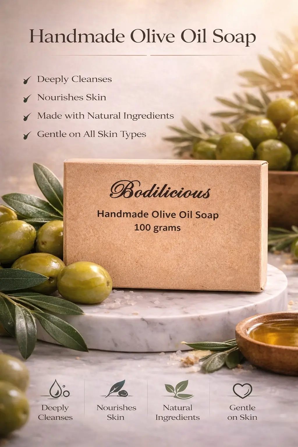 Bodilicious Organic Olive Oil Soap thumbnail 2