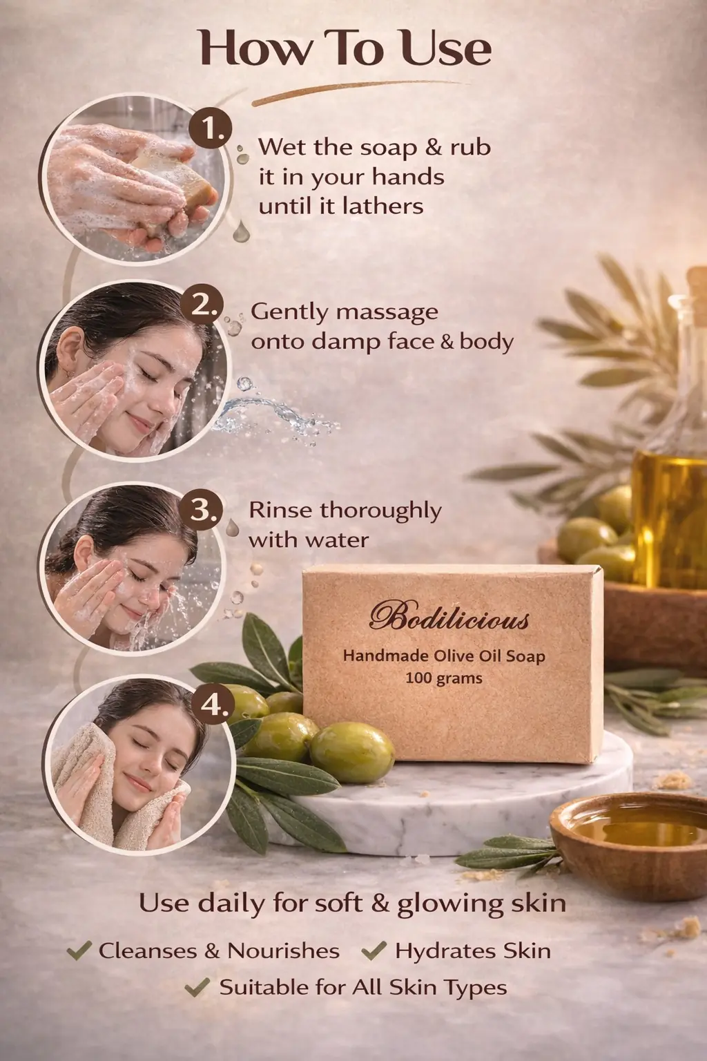 Bodilicious Organic Olive Oil Soap thumbnail 3