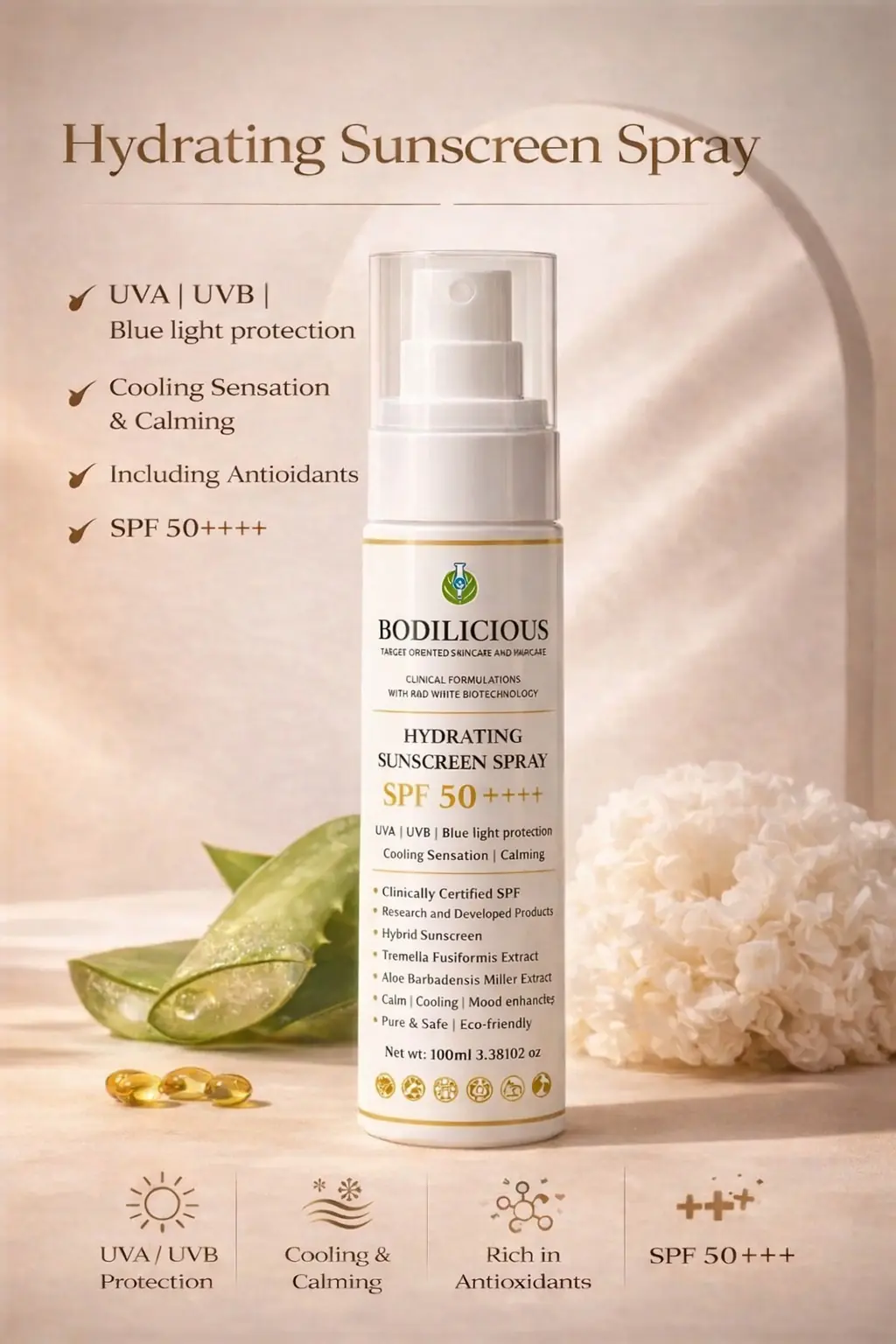 Bodilicious Hydrating Sunscreen Spray SPF 50++++ thumbnail 2